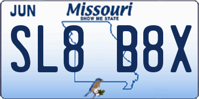 MO license plate SL8B8X