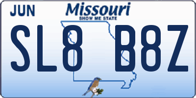 MO license plate SL8B8Z