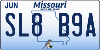MO license plate SL8B9A