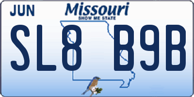 MO license plate SL8B9B