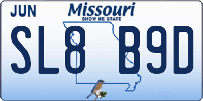 MO license plate SL8B9D