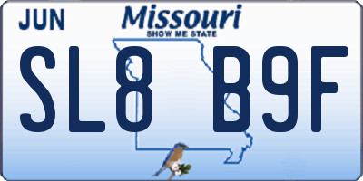 MO license plate SL8B9F