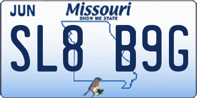 MO license plate SL8B9G