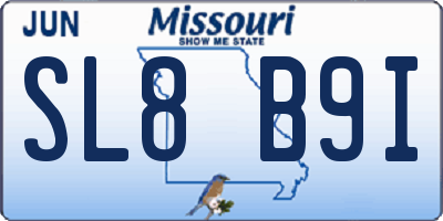 MO license plate SL8B9I