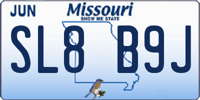 MO license plate SL8B9J