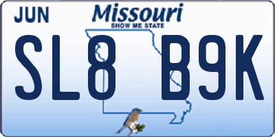 MO license plate SL8B9K