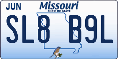 MO license plate SL8B9L