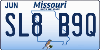 MO license plate SL8B9Q