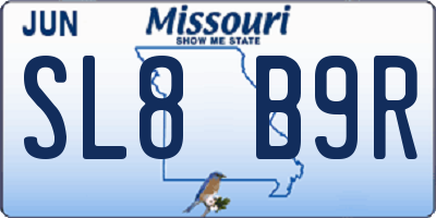 MO license plate SL8B9R