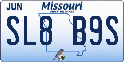 MO license plate SL8B9S