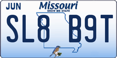 MO license plate SL8B9T