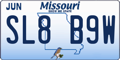 MO license plate SL8B9W