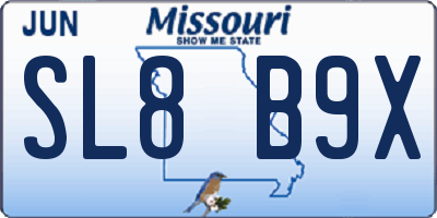 MO license plate SL8B9X