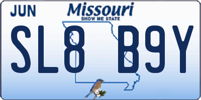 MO license plate SL8B9Y