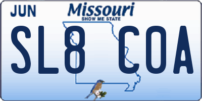 MO license plate SL8C0A