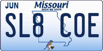 MO license plate SL8C0E