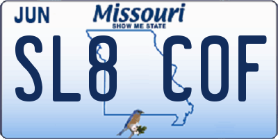 MO license plate SL8C0F
