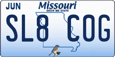 MO license plate SL8C0G