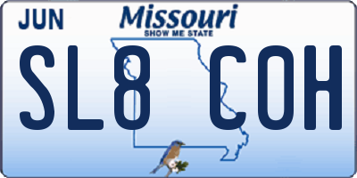 MO license plate SL8C0H