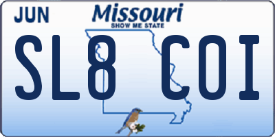 MO license plate SL8C0I