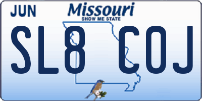 MO license plate SL8C0J