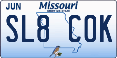 MO license plate SL8C0K