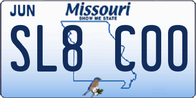 MO license plate SL8C0O