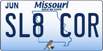 MO license plate SL8C0R