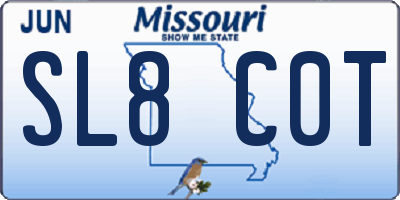 MO license plate SL8C0T