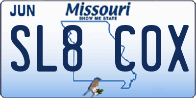 MO license plate SL8C0X