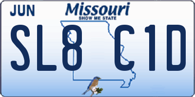 MO license plate SL8C1D