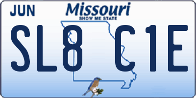 MO license plate SL8C1E