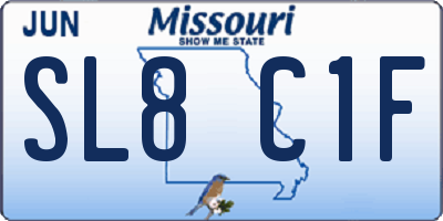 MO license plate SL8C1F