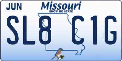 MO license plate SL8C1G
