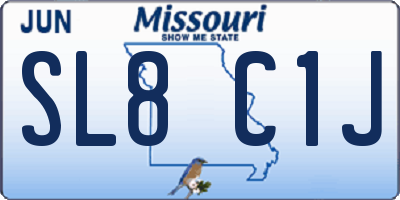 MO license plate SL8C1J