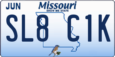 MO license plate SL8C1K
