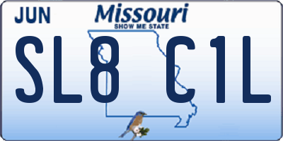 MO license plate SL8C1L