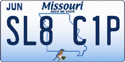 MO license plate SL8C1P
