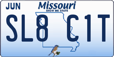 MO license plate SL8C1T