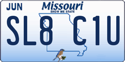 MO license plate SL8C1U