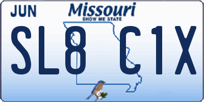MO license plate SL8C1X