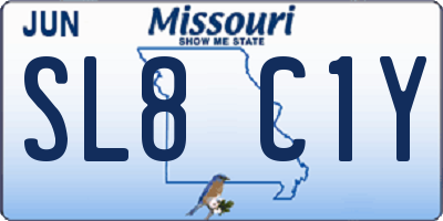 MO license plate SL8C1Y