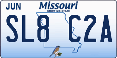 MO license plate SL8C2A