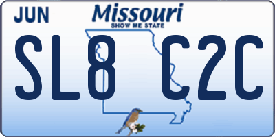 MO license plate SL8C2C
