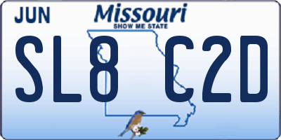 MO license plate SL8C2D