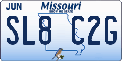 MO license plate SL8C2G
