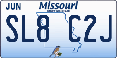 MO license plate SL8C2J