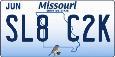 MO license plate SL8C2K