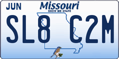 MO license plate SL8C2M