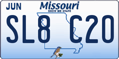 MO license plate SL8C2O